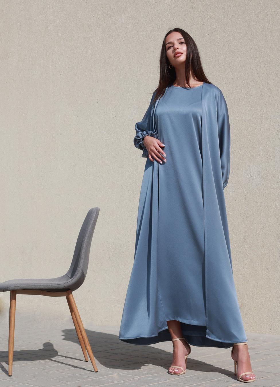 Bousaada Abaya Set - Petroleum - Hayaa0fficial