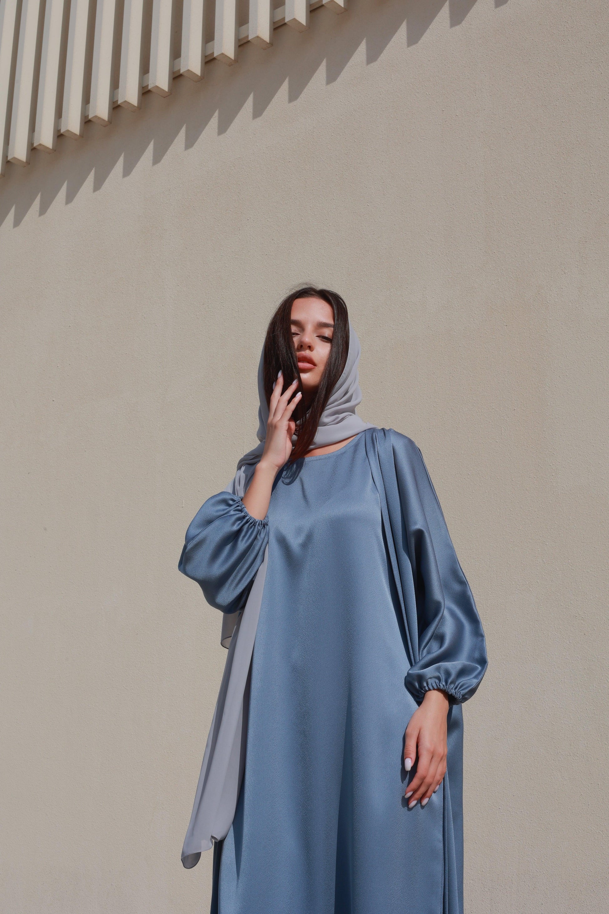 Bousaada Abaya Set - Petroleum - Hayaa0fficial